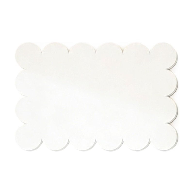 Large Felt Bulletin Board with Scalloped White Border — 23.62x15.74in Cork Board Alternative with Adhesive Tiles for Photos & Notes