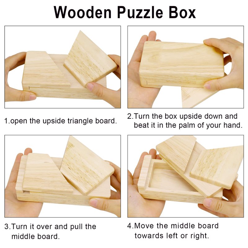 Wooden Puzzle Money Box - Secret Card Holder & Brain Teaser Gift