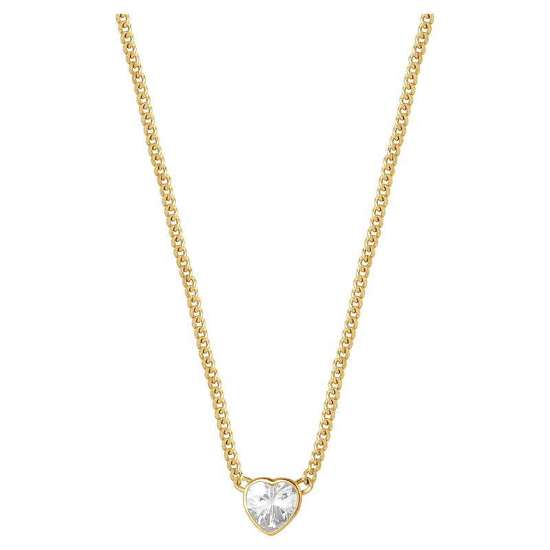 Women's Gold Plated Sterling Silver Heart & Butterfly Necklace Set - 18 Inch