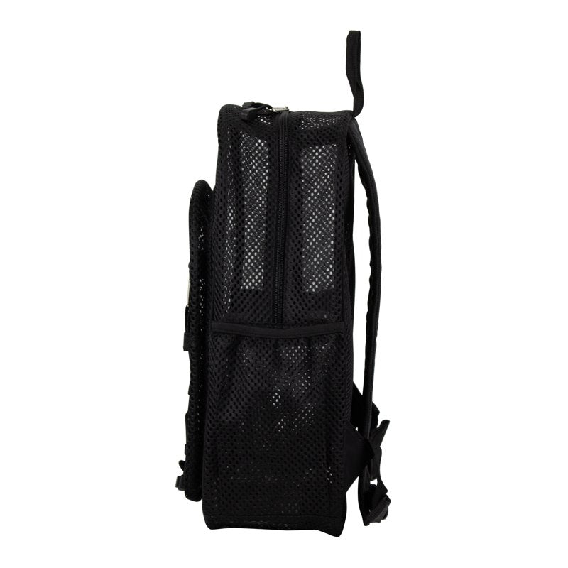 Mesh Backpack with Bungee Cord and Multiple Storage Compartments