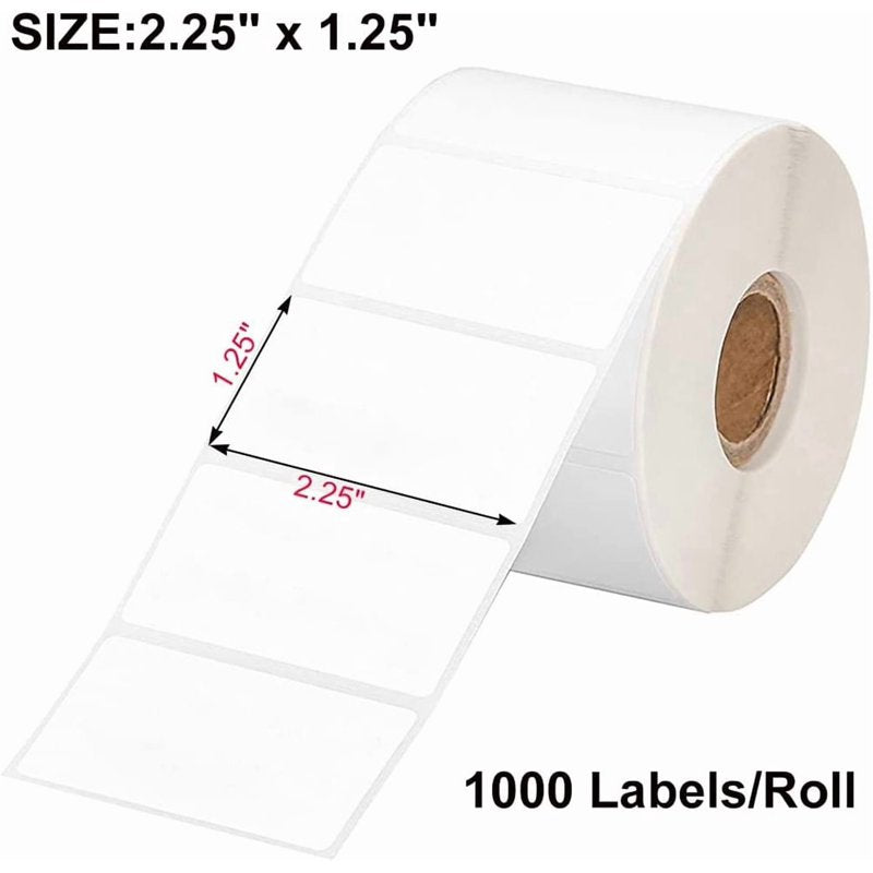 12 Rolls 2.25 x 1.25 Inch Thermal Shipping Labels Self-Adhesive Barcode Labels