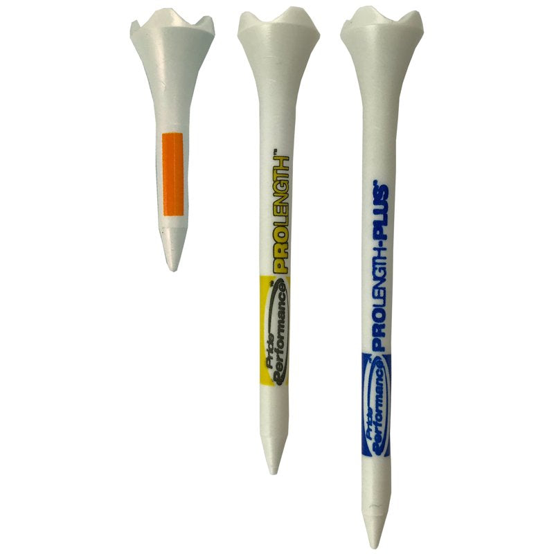 Plastic Golf Tees Combo Pack - 2-3/4" and 1-1/2" Durable Low-Resistance Heads