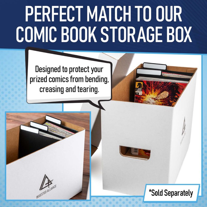 Comic Book Dividers 10 Pack - Archival Quality Plastic Storage Labels