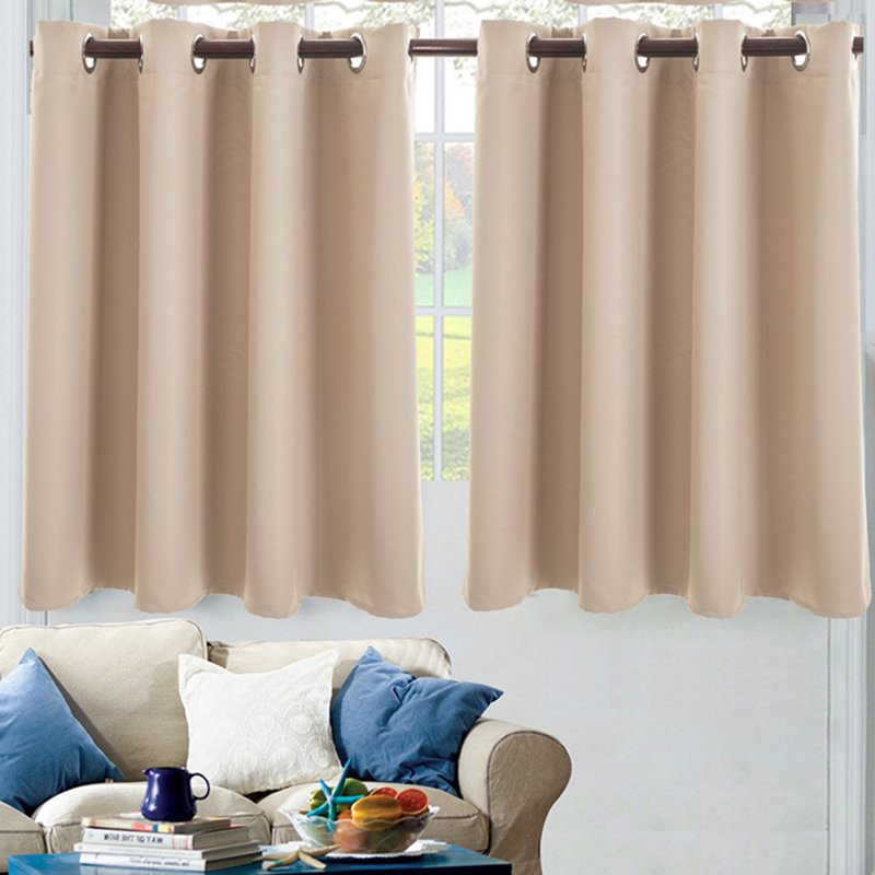 Blackout Curtain Set - Adjustable Length Window Drapes for Bedroom, Kitchen, Bathroom, Basement - 29x36 Inches