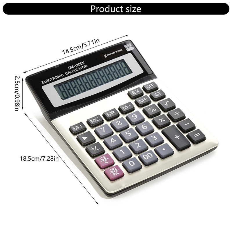 Large Screen Desktop Calculator with 12 Digit Display and Ergonomic Buttons