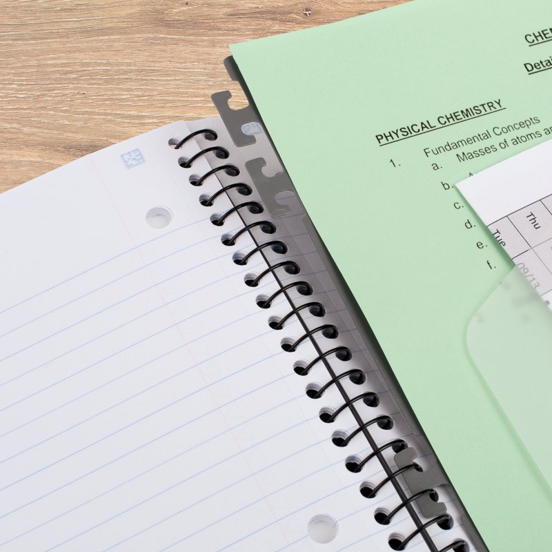 College Ruled Notebook 5 Subject Spiral 8.5 x 11 Water-Resistant Cover