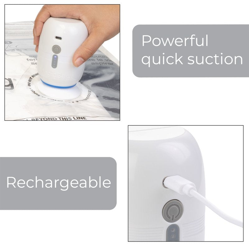 Rechargeable Vacuum Pump for Storage Bags - Portable & Lightweight