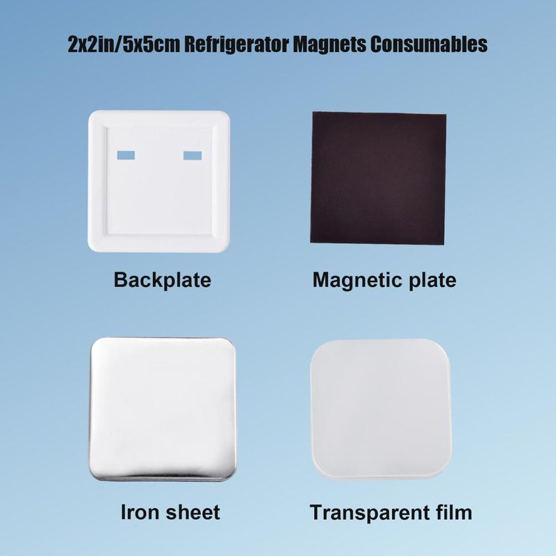 Photo Magnet Maker Machine with 100-Set Consumables - 2x2 Inch DIY Refrigerator Magnets
