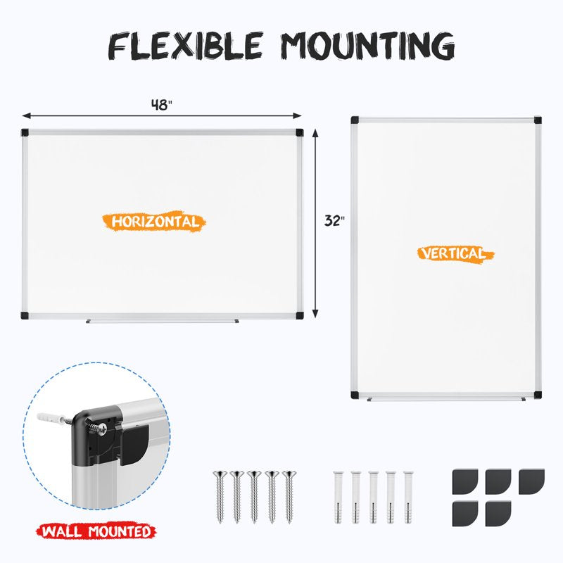 Magnetic Dry Erase Board with Aluminum Frame - Multiple Sizes & Pack Options