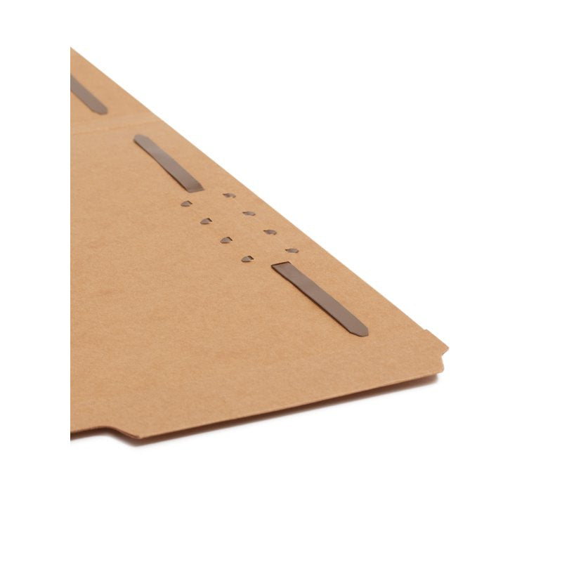 Reinforced Kraft File Folders with Fasteners - Letter Size, Pack of 50
