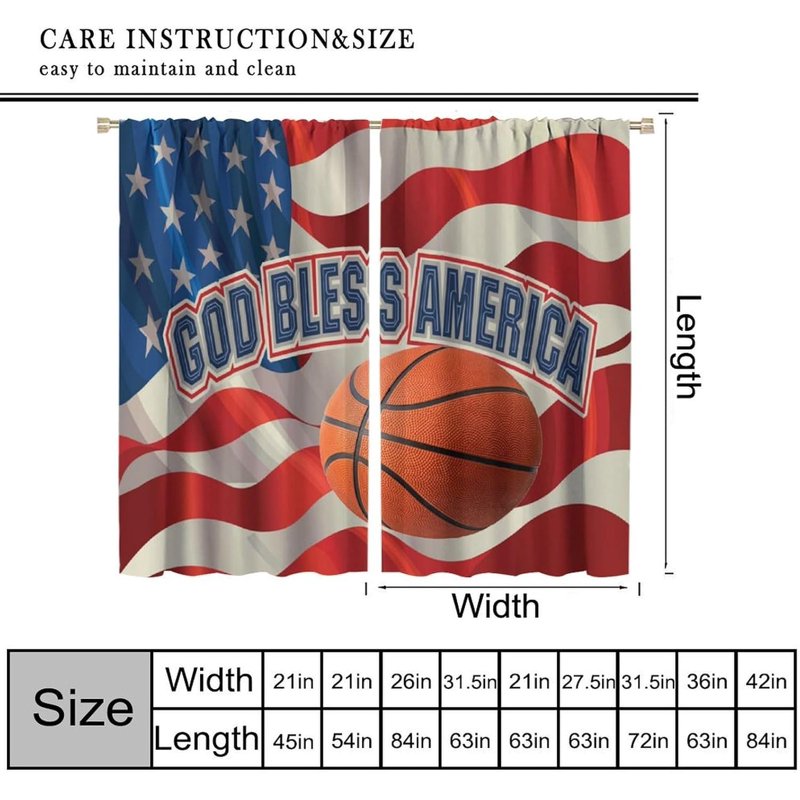 4th of July American Flag Blackout Curtains for Kids & Living Room - Multiple Sizes
