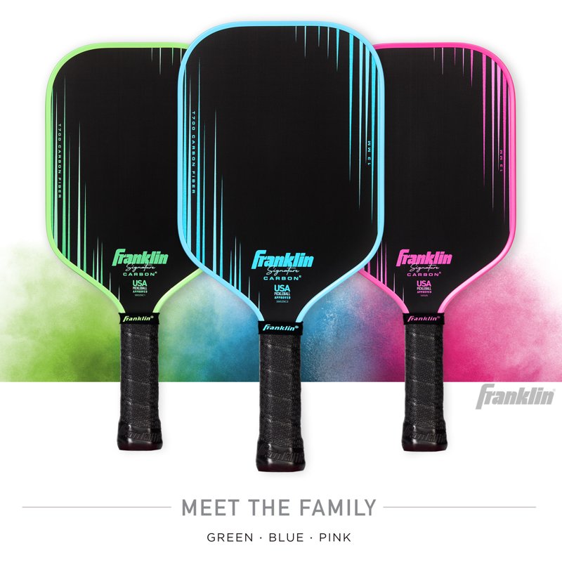 Green Elongated Pro Pickleball Paddle - 13mm Core, Signature Carbon Fiber Series