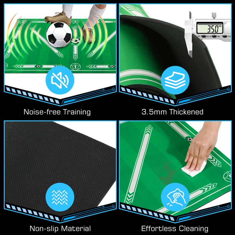 MoKo Soccer Training Mat – 35x24 in with Video & Non-Slip Socks (Green)