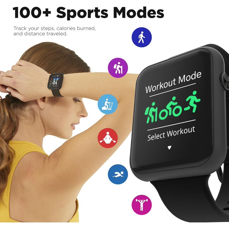 Smartwatch with Heart Rate Blood Oxygen Monitor Fitness Tracking & Notifications