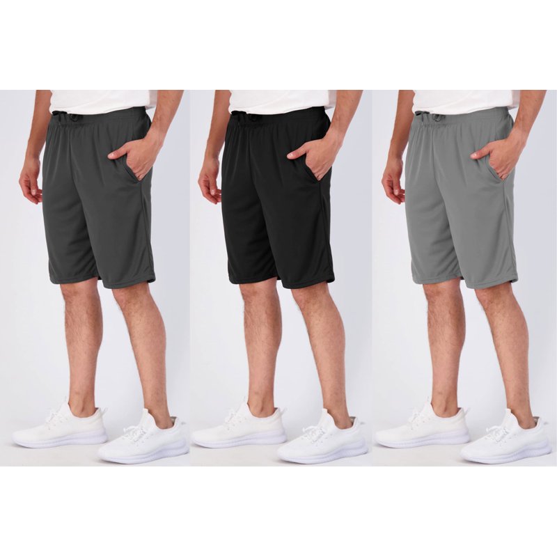 Men's Athletic Shorts Mesh Workout Gym Activewear with Pockets - 8 Inch Inseam