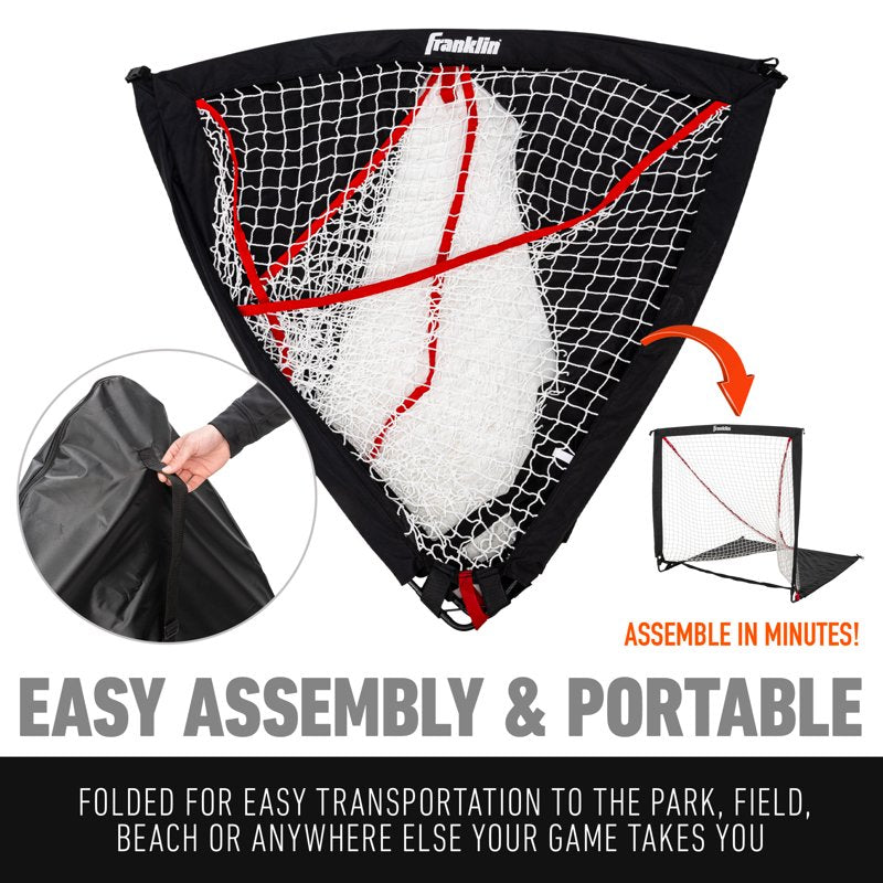 Kids Portable Lacrosse Goal 4x4 Feet - Backyard Practice Net for Youth Training