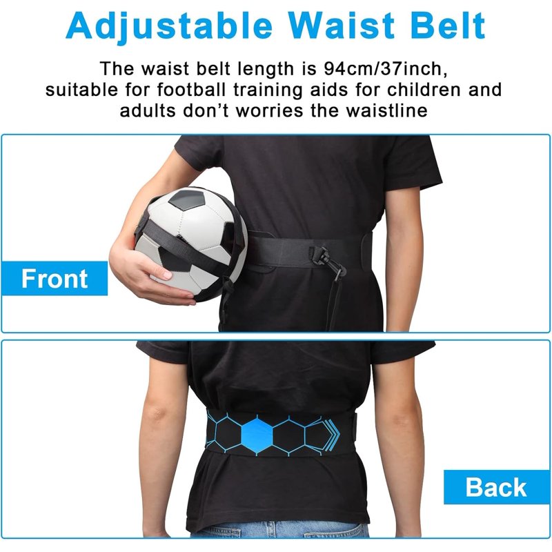 Plutput Blue+Black Solo Soccer Kick Trainer — Hands-Free Football/Soccer Training Aid