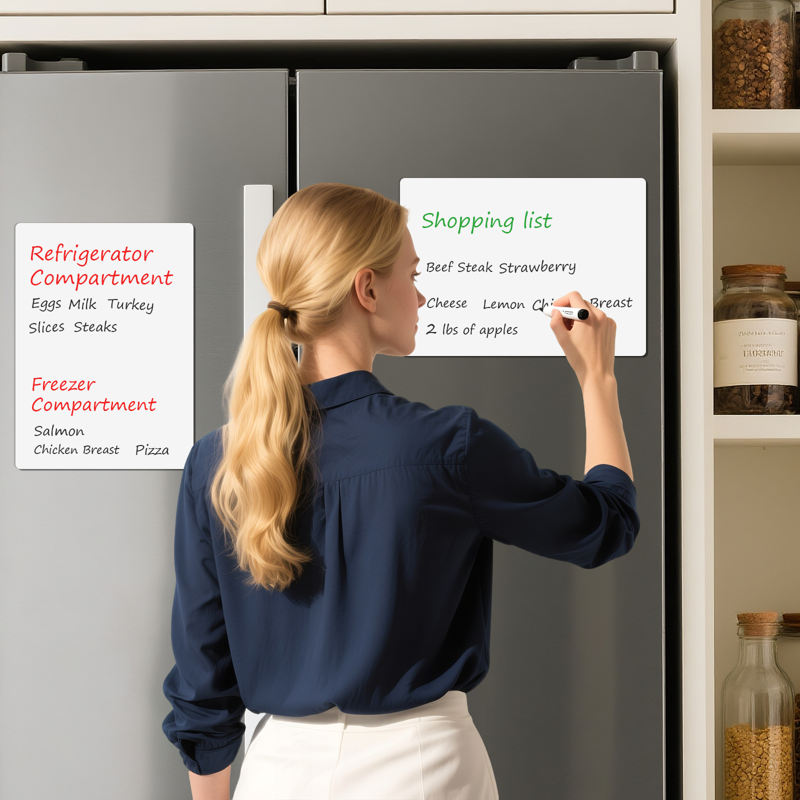 Reusable Dry Erase Sheets 12x8 Inches - Adhesive Whiteboard for Walls & Surfaces
