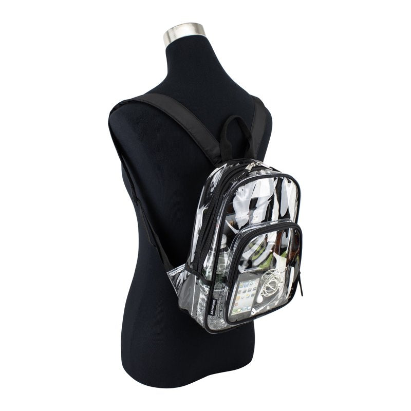 Clear Daybreak Backpack with Multiple Compartments - Black