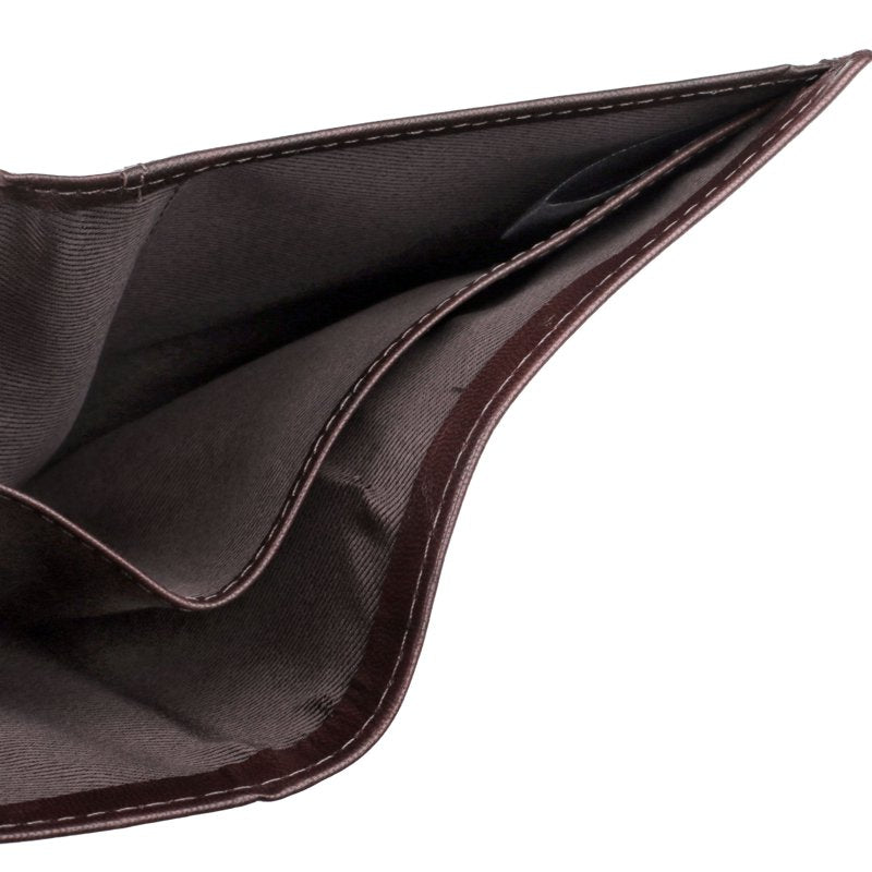 Men's Leather Credit Card Wallet Folio with ID Window - Brown & Black Options