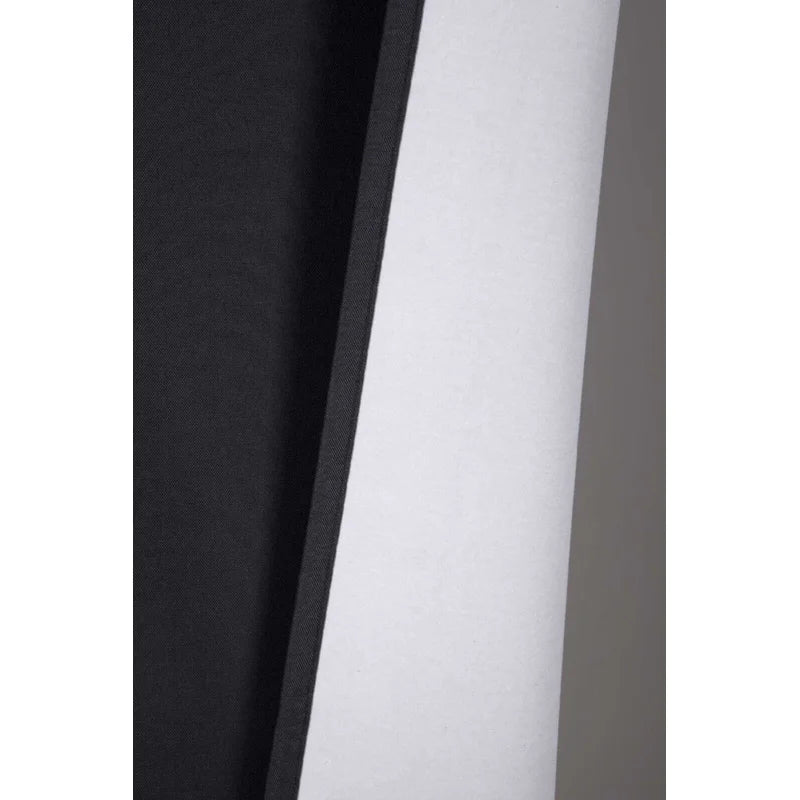 2-Piece Black Solid Matte Window Curtain Panel Set - 37x95 Inches