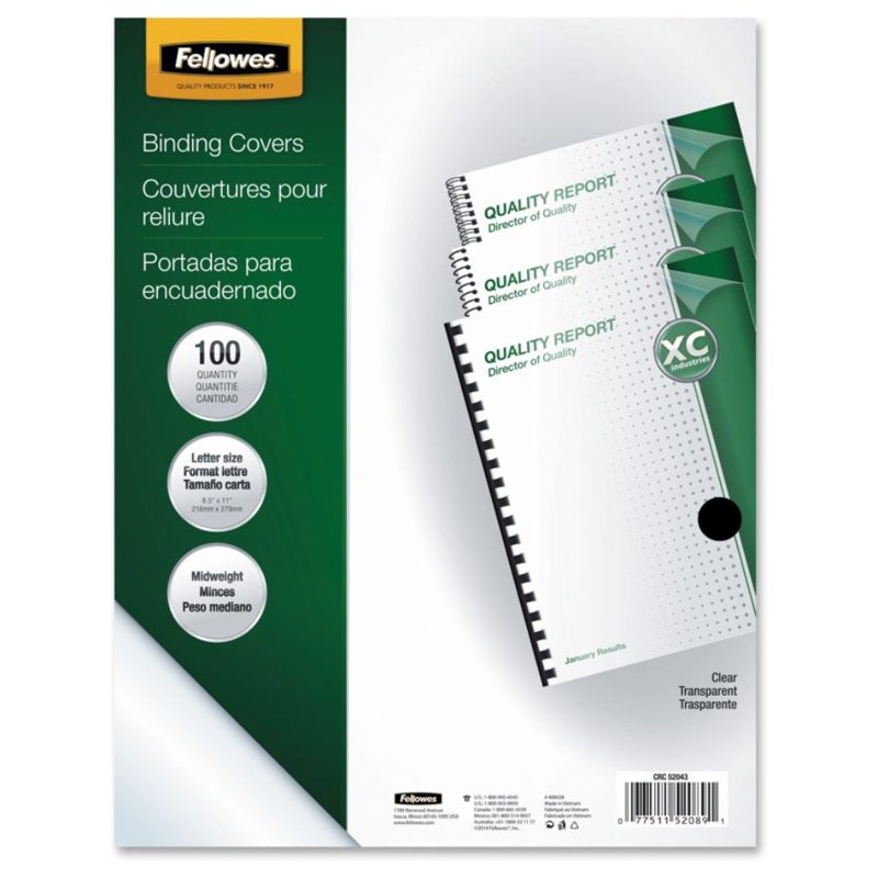Crystals Clear PVC Document Covers - Letter Size, 100 Pack