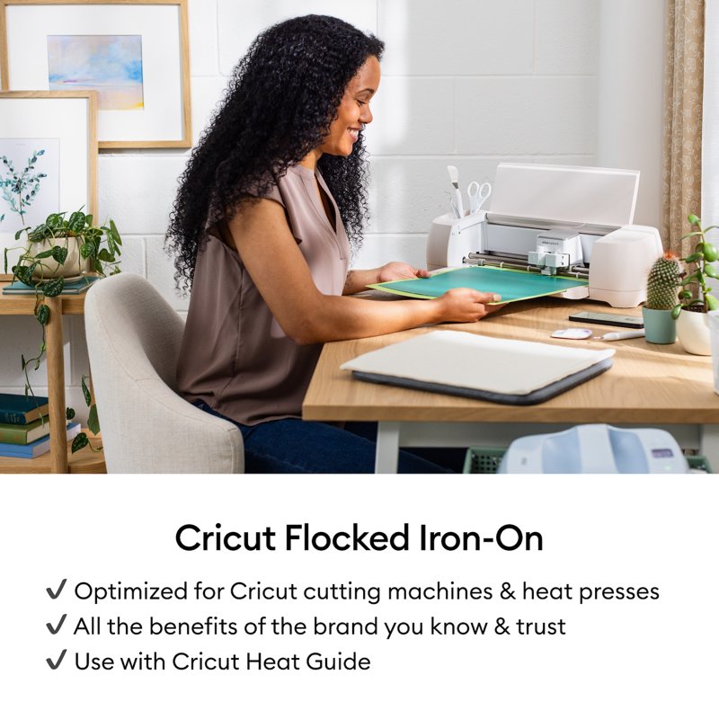 Flocked Iron-On Sheets for Cricut - 12x12 Inches, 5 Colors, Velvety Texture