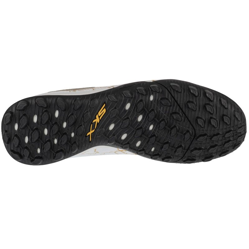 Skechers SKX 1.5 Academy TF Mens Soccer Cleats - White/Black/Gold, Medium