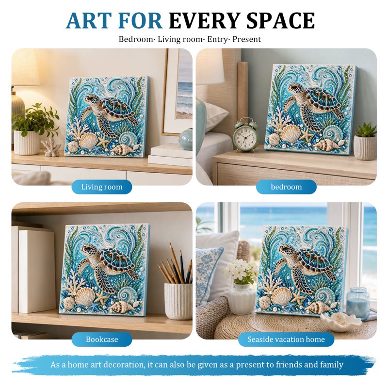 Variation of THIS listing: Ocean Theme Pearl Art DIY Kit 3D Turtle Diamond Painting with Frame