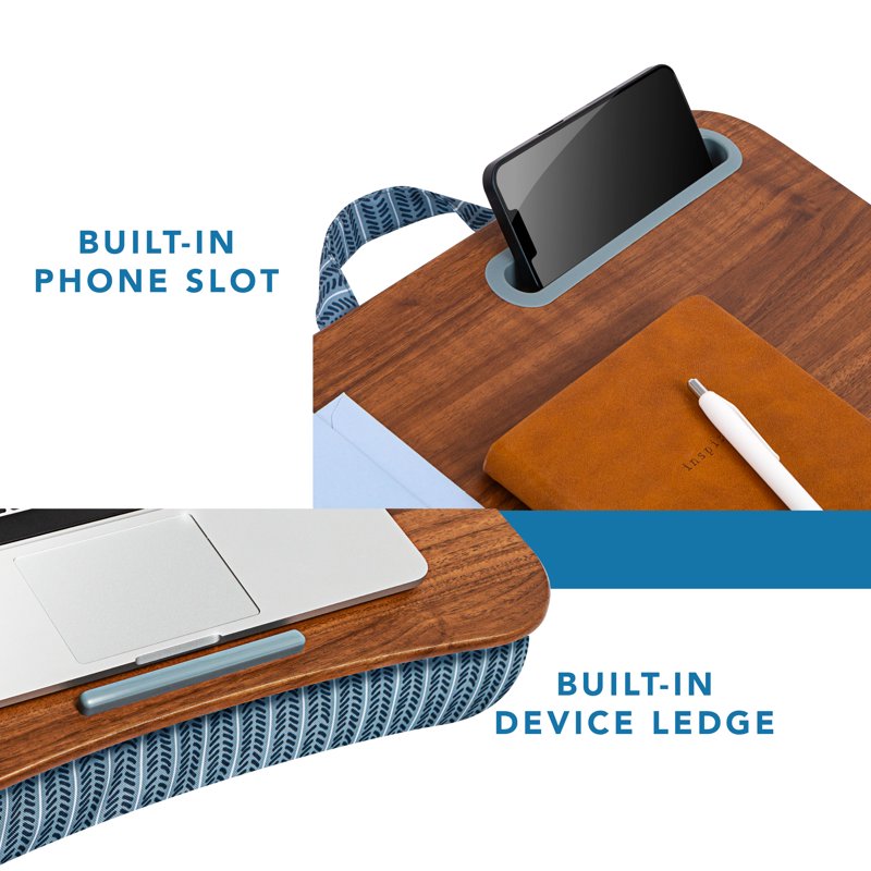 Portable Lap Desk with Phone Holder for 15.6 Inch Laptops – Arrow Stripes Pattern
