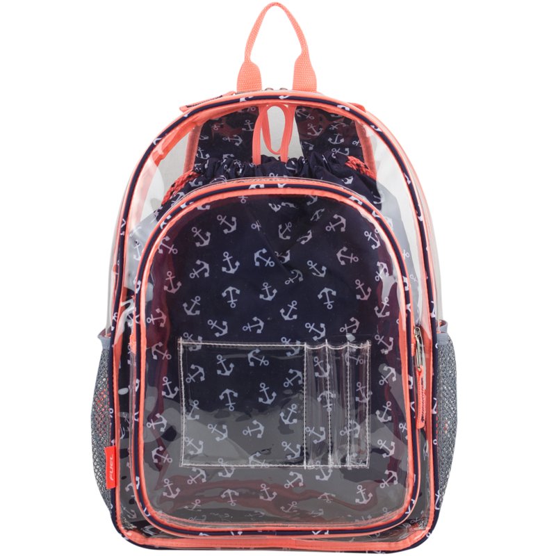 Clear Coral Backpack and Cinch Sling Set - Durable & Versatile Travel Bag