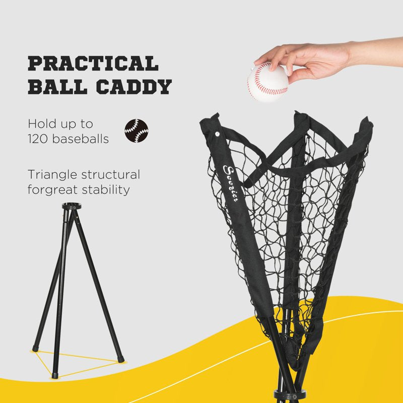 Extra Large Baseball & Softball Hitting Net Set with Tee & Caddy, 17x10 ft