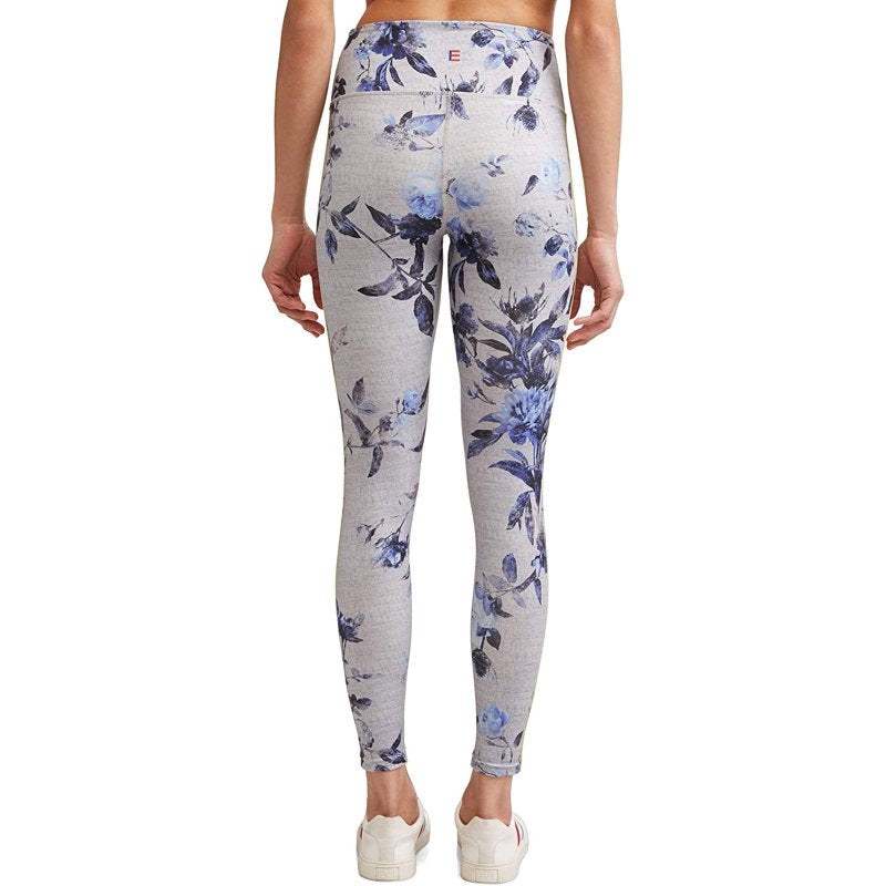 Women's Floral Side Stripe Leggings - High-Waist Activewear Yoga Pants