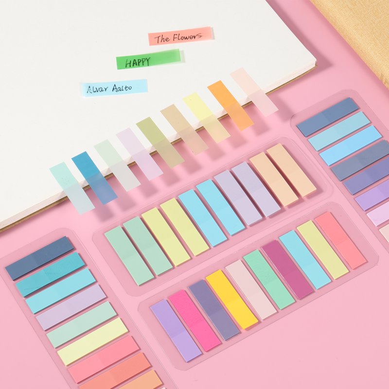 Colorful Repositionable Book Tabs - 3600 Pack Writable Sticky Notes