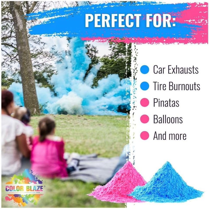 Gender Reveal Color Powder Pack - 10 Pounds Pink & Blue Bulk Party Supplies