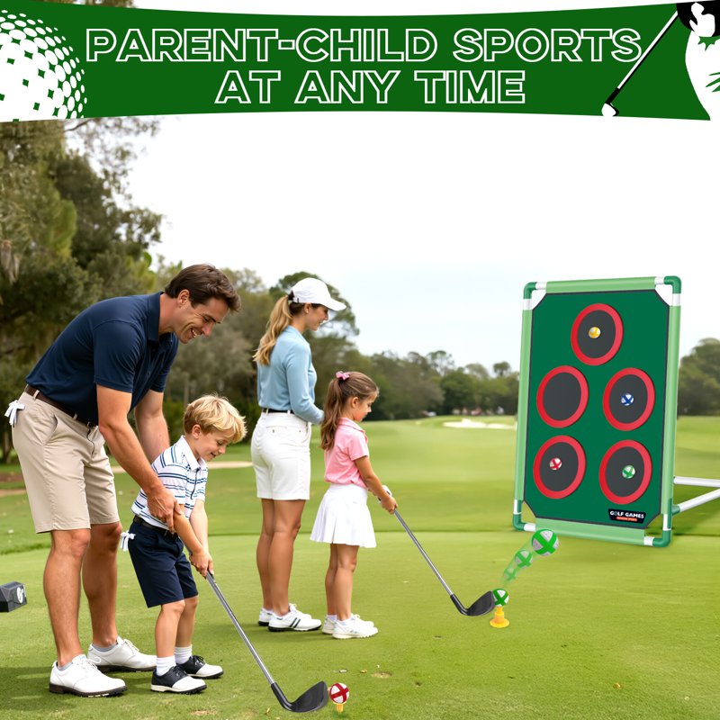 Golf Chipping Game Set for Kids - Adjustable Height, 20 Sticky Balls - Outdoor & Indoor Family Toy (Variation: Golf Adjustible Height)