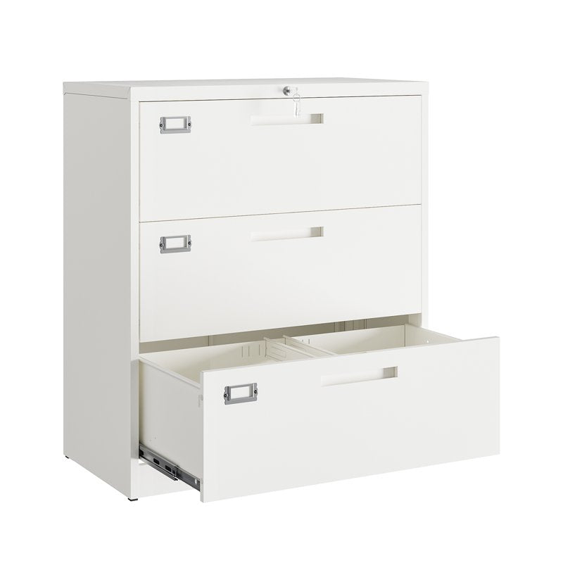 Lockable Metal Lateral File Cabinets with 3-5 Drawers for Office Organization
