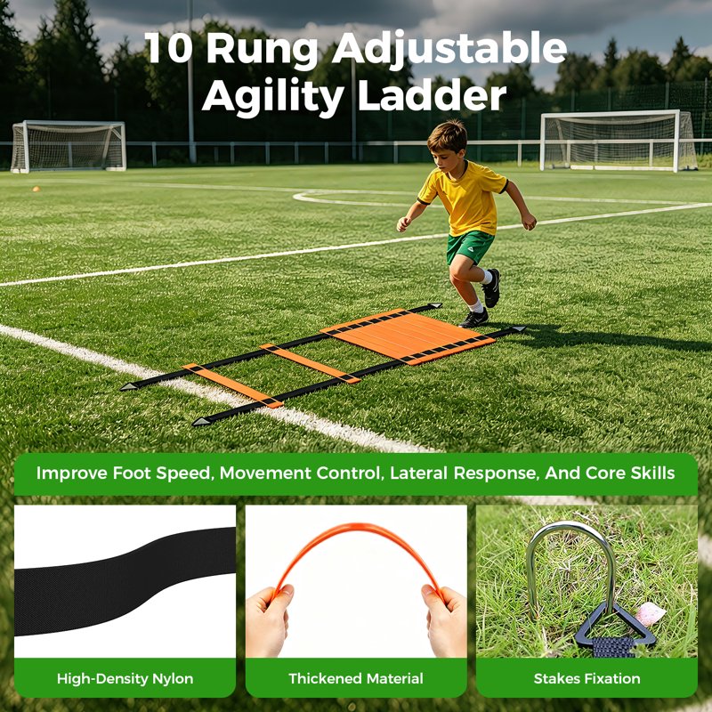Portable 6x4 ft Kids Soccer Goal Set with Ball & Accessories – Backyard Training