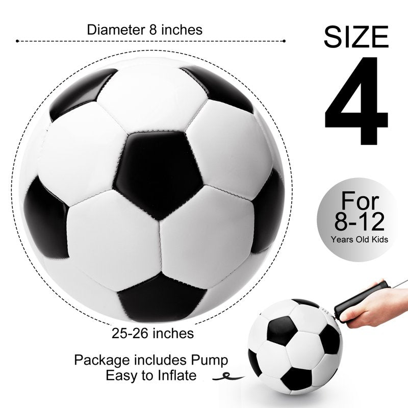 PlayZap Soccer Ball Size 3 4 5 with Pump - Single or 2 Pack, Official Size & Weight, Indoor Outdoor