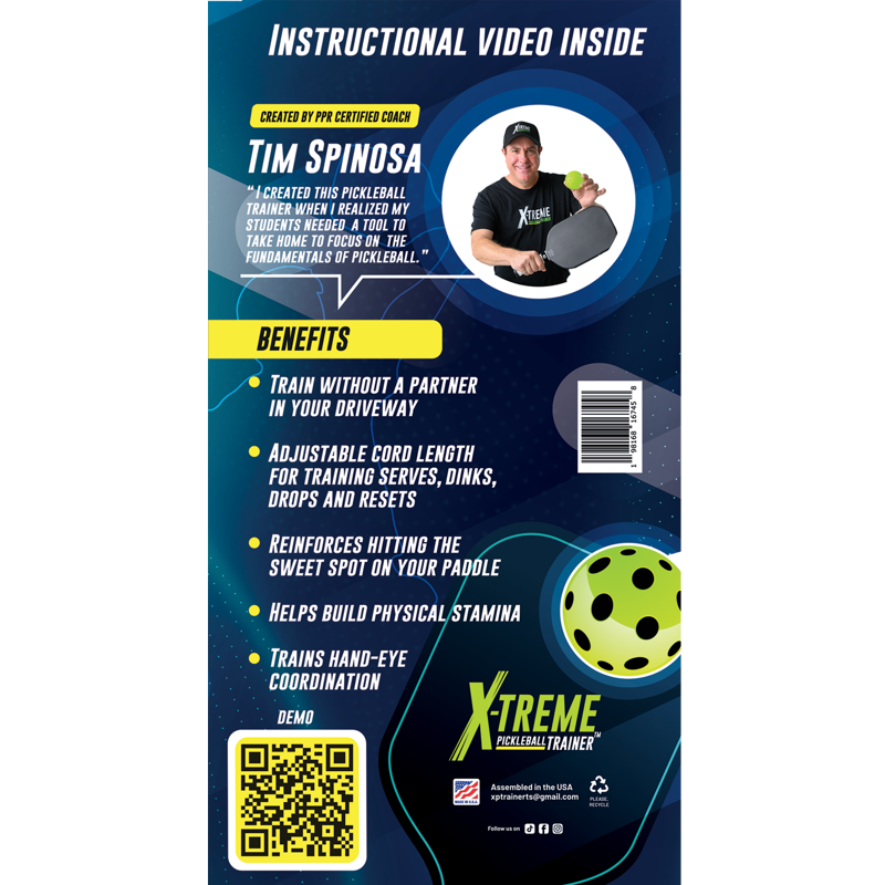 X-treme Pickleball Trainer Paddle Attachment – Rebound Training Aid