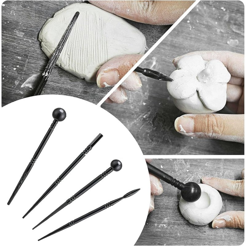 Air Dry Clay Glaze and Sculpting Tool Kit - Gloss Varnish and 29pcs Modeling Tools