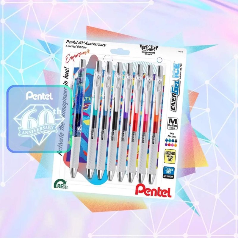 Gel Pens Set 8 Pack - 60th Anniversary Limited Edition Liquid & Gel Ink