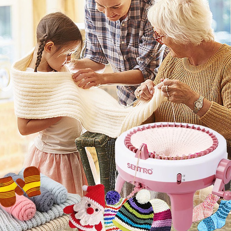Knitting Machine with 48 Needles DIY Weaving Loom Kit for Beginners and Adults