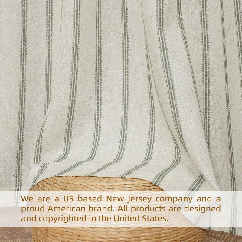 Farmhouse Linen Blend Blackout Curtains 84 Inches Long with Grommets - Multiple Sizes