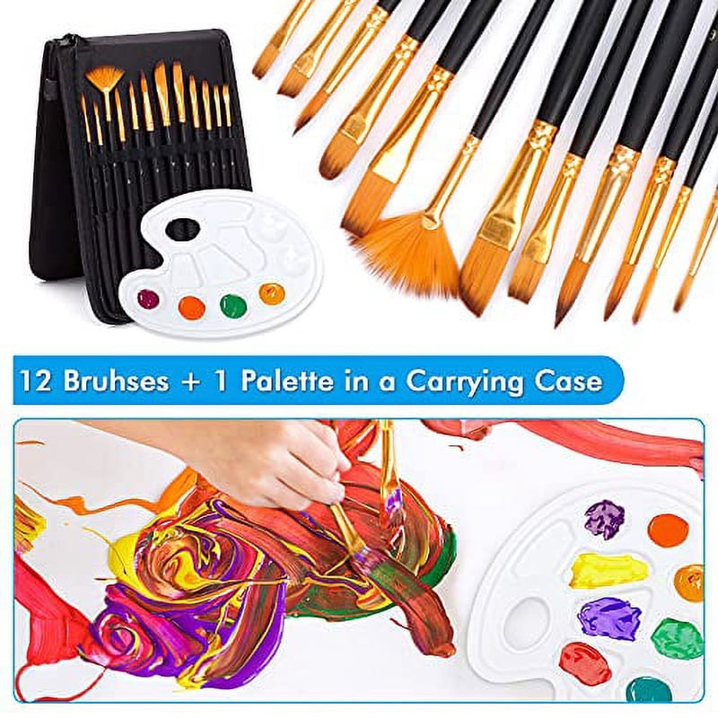 Acrylic Painting Set with Easel, Brushes, Canvas & Supplies for Artists