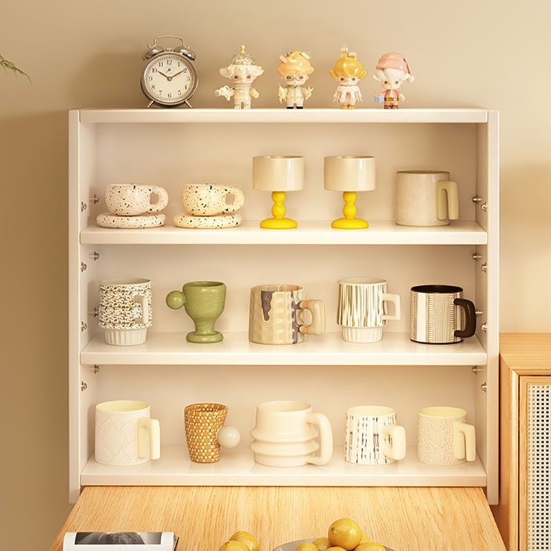 3-Tier Adjustable Open Bookcase White Storage Shelves for Home & Office