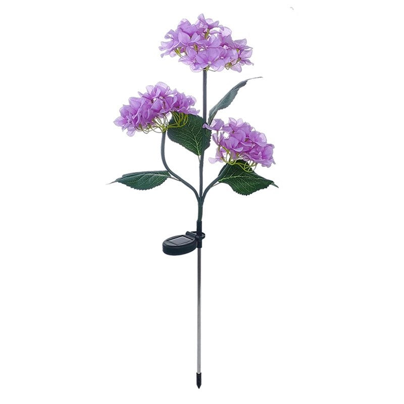 Solar Garden Flower Lamp Outdoor Decorative Light Waterproof Peony Design