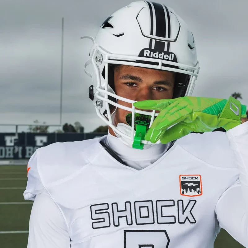Football Lip Guard Shock Absorber - One Size Fits All Chrome Slime
