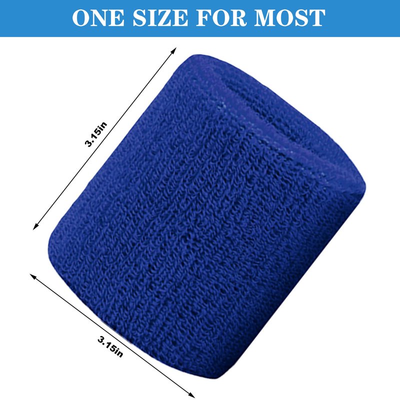 Absorbent Cotton Wrist Sweatbands for Sports & Fitness - Breathable Athletic Support