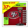 Gillette Labs 49ers Gameday Razor Bundle with Blade Refills & Magnetic Stand